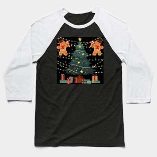 Christmas Elegance: The Enchanting Tree and Festive Figurines Baseball T-Shirt